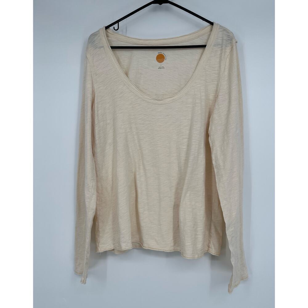 Anthropologie Daily Practice Raw Edge Slub Tee